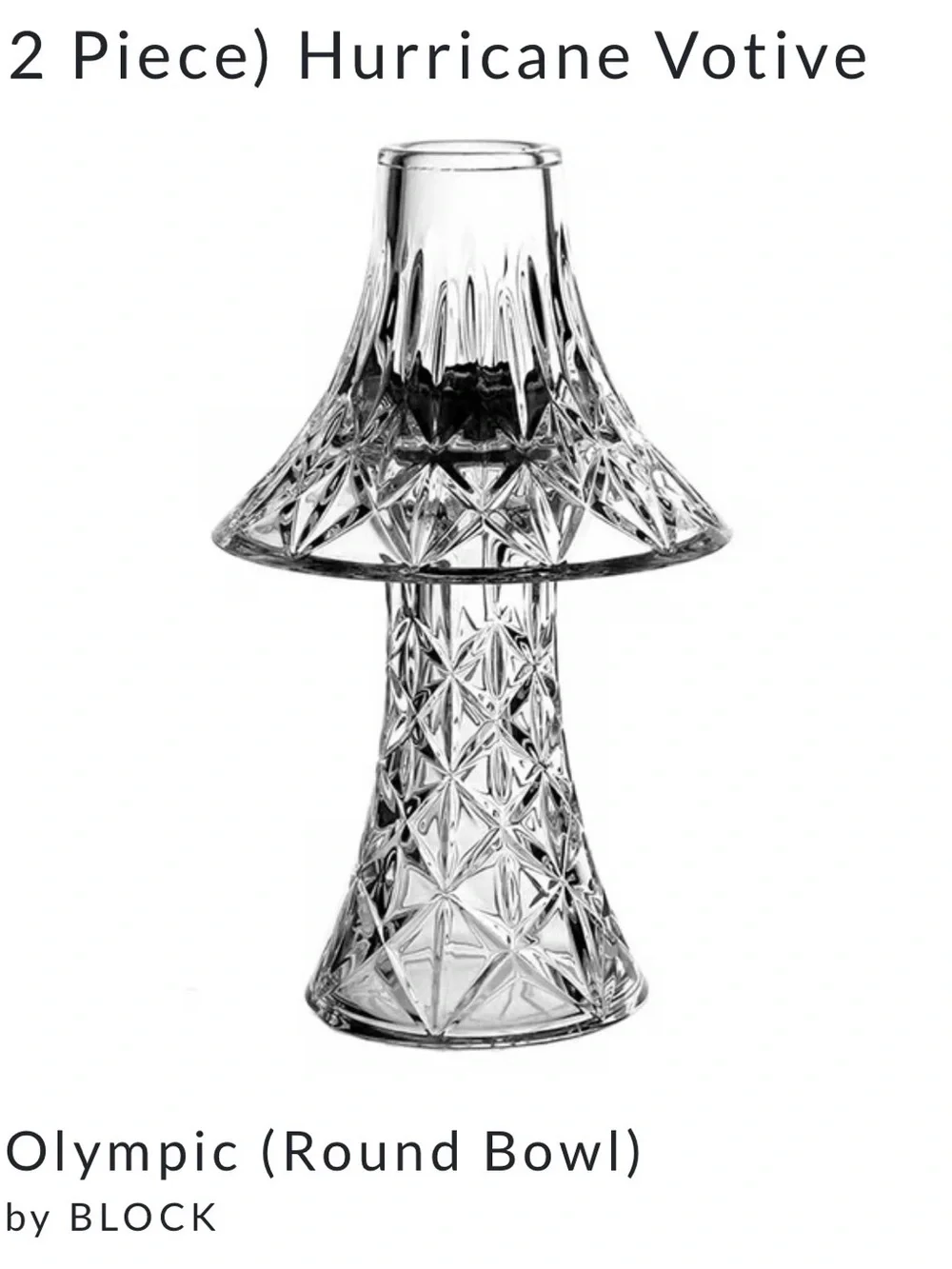 Clear Crystal Hurricane Votive - Clear Fairy Lamp -Only 6 left!